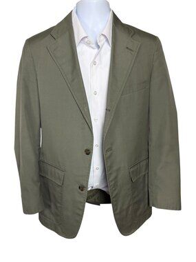Brooks Brothers Men's Olive Green 3 Roll 2 Sport Coat Blazer Made in USA Classic
